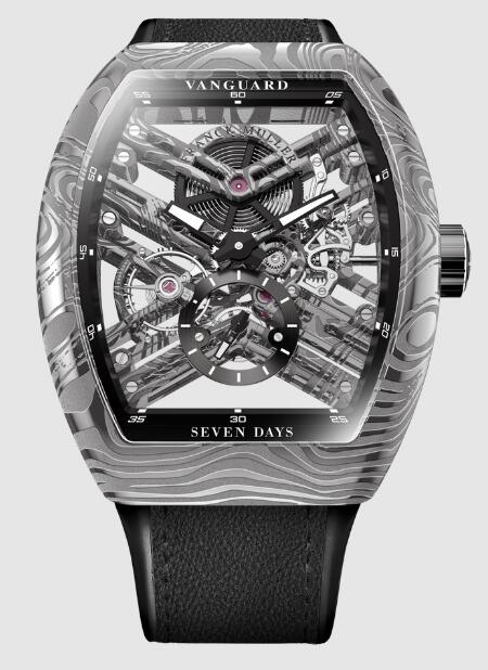 Franck Muller Vanguard Damascus Steel Skeleton V 45 S6 SQT DAMAS (NR) Replica Watch